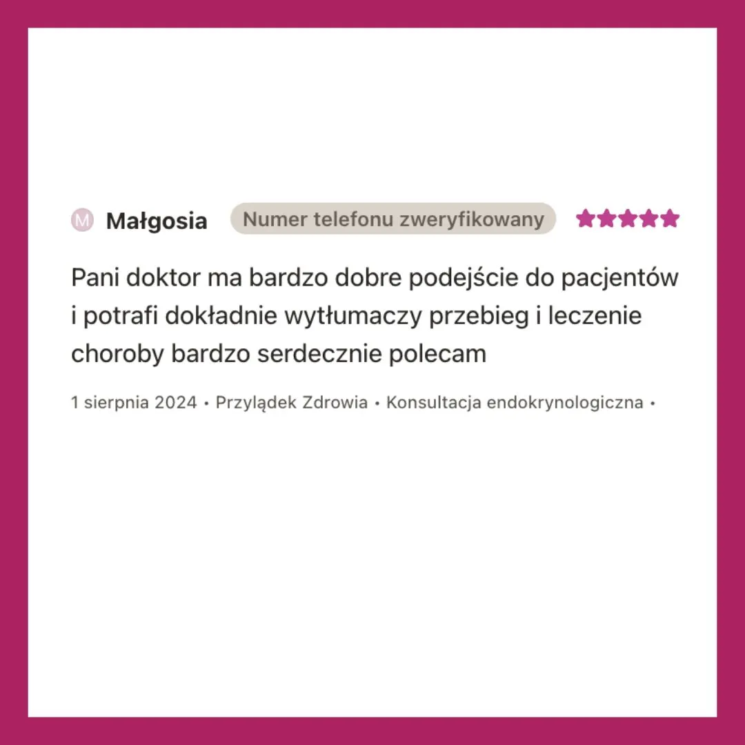 Profesor Anna Wędrychowicz - endokrynolog w Krakowie - opinie pacjentów na temat leczenia w przychodni Przylądek Zdrowie