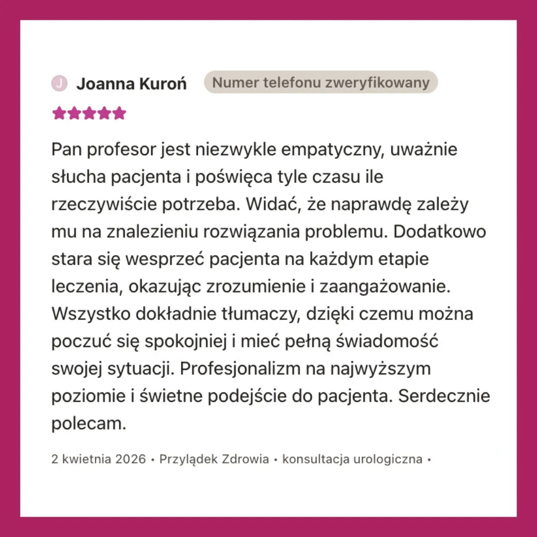 Mikołaj Przydacz - urolog w Krakowie - opinie pacjentów na temat leczenia w przychodni Przylądek Zdrowie