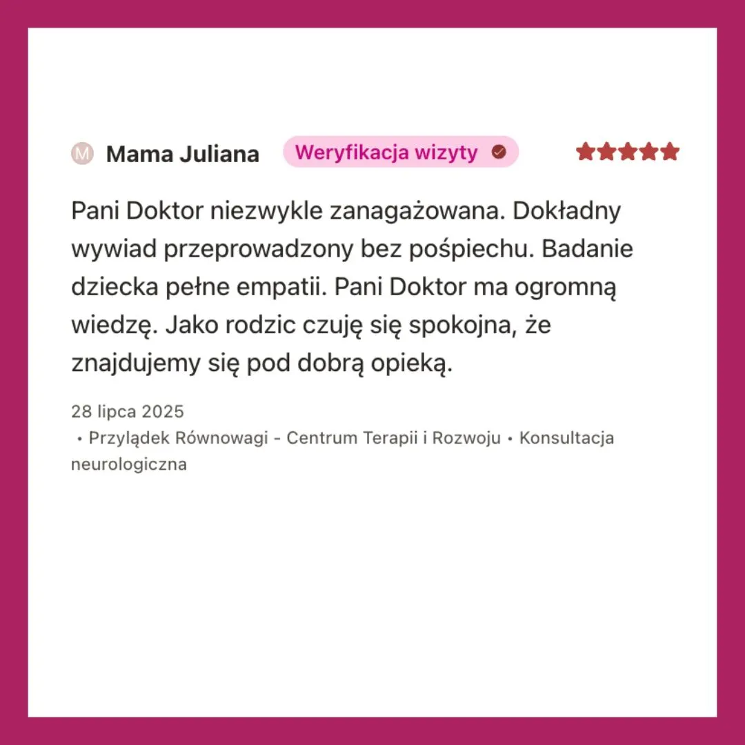 Lek. Monika Marsik-Styrkosz - neurolog dziecięcy w Krakowie - opinie pacjentów na temat leczenia w przychodni Przylądek Zdrowie