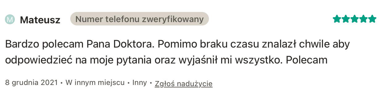 Bartosz Grzymała-Lubański - kardiolog w Krakowie - opinie pacjentów 3